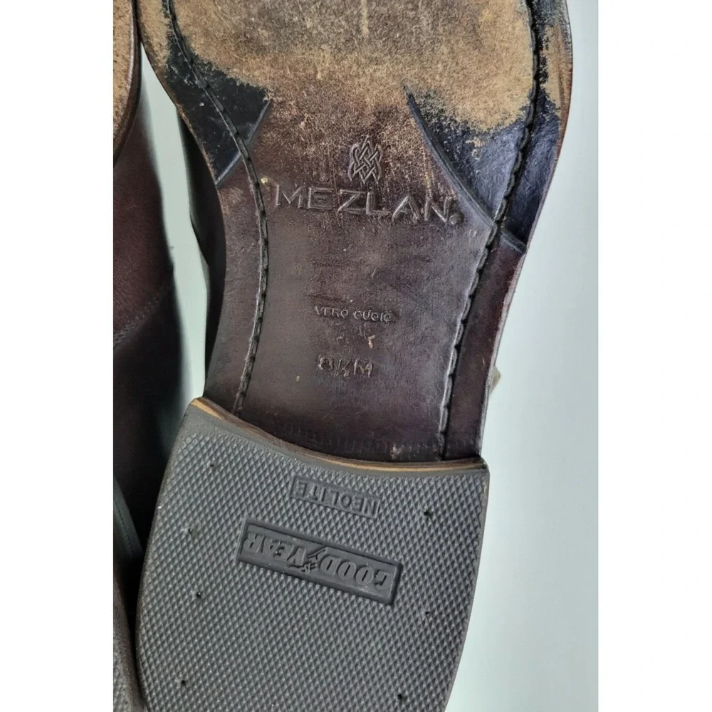 Mezlan‎ Mens Brown Leather Split Toe Double Monk Strap Dress Shoes Spain 8.5 M